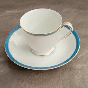 Royal Crown Logo Mini Tea Cup Blue Rim and gold